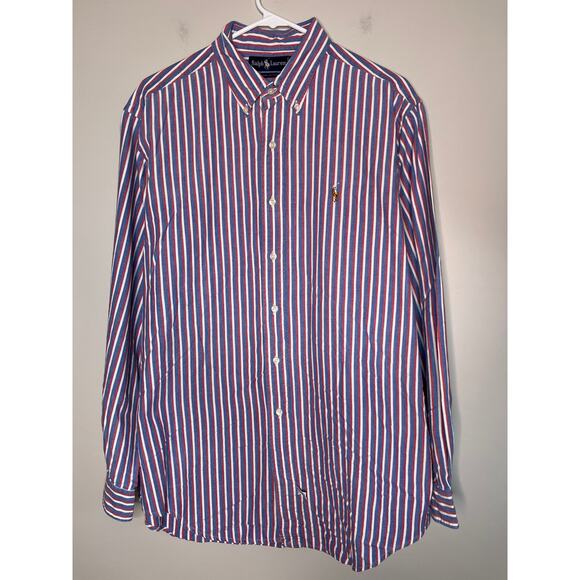 Ralph Lauren Other - 1990s Ralph Lauren Red Blue Patriotic Stripe Old Money Country Club Shirt XL